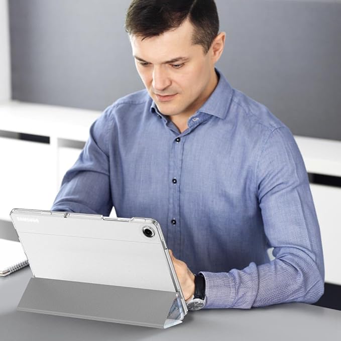 MoKo Case for Galaxy Tab A9+/A9 Plus 11 inch 2023, Slim Stand Protective Smart Cover with Hard PC Translucent Back Shell for Tab A9 Plus Tablet (SM-X210/X216/X218), Auto Wake/Sleep, Marble Purple