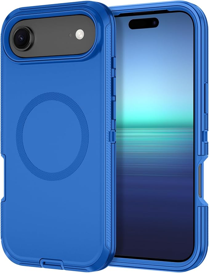 for iPhone Air Case/iPhone 17 Air Case [Compatible with MagSafe] Shockproof 3-Layer Full Body Protection [Without Screen Protector] Rugged Heavy Duty Cover for Apple iPhone Air 6.5",Sea Blue