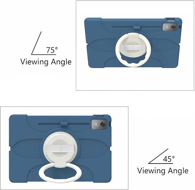 Case for Lenovo Tab P12 Tablet 12.7 inch, Silicone Adjustable Stand Cover for Lenovo tab P12/Xiaoxin Pad Pro 12.7" Tablet Case TB370FU/TB371FC/TB375FC (Blue)