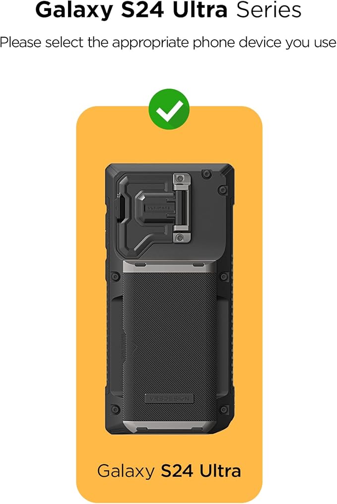 VRS DESIGN Damda Glide DuoGuard for Samsung Galaxy S24 Ultra Phone Case (2024), Premium Sturdy Fully Covered Camera Lens Protection Cover Card Holder Wallet Case (Logo Black)