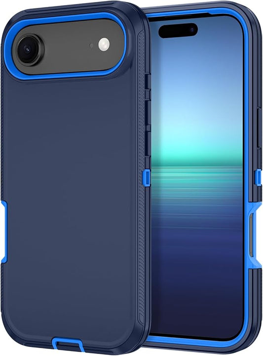 for iPhone Air Case/iPhone 17 Air Case Shockproof Dust/Drop Proof 3-Layer Full Body Protection [Without Screen Protector] Rugged Heavy Duty Cover for Apple iPhone Air 6.5" 2025,Navy Blue