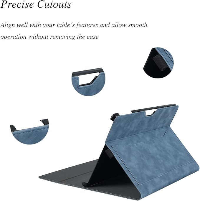 Microsoft Surface Pro 11 / Pro 10 / Pro 9 13 Inch Case, Multiple Angle Viewing Portfolio Business Cover with Pocket & Stylus Holder, Compatible with Type Cover Keyboard.(Sapphire)