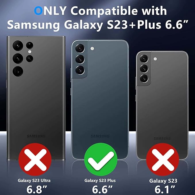 MONASAY Wallet Case Compatible for Galaxy S23+Plus 5G,[RFID Blocking] Flip Folio Leather Cell Phone Cover with Credit Card Holder，6.6 inch, Lavenders