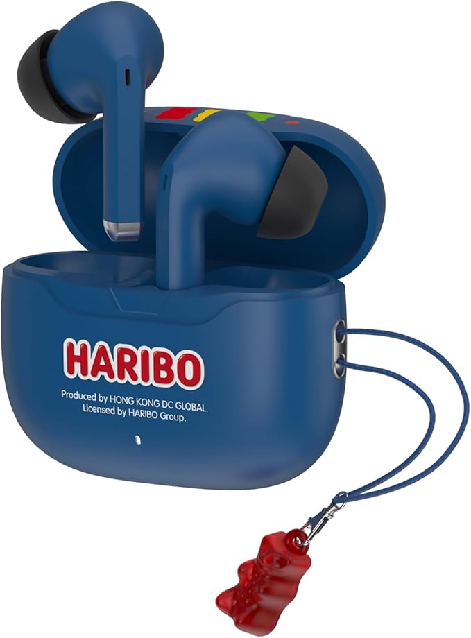 Haribo Wireless Earbuds, Bluetooth 5.3 TWS, 13mm Bass Driver, ENC Noise Reduction, IPX4, USB-C Charging, Gummy Bear Style