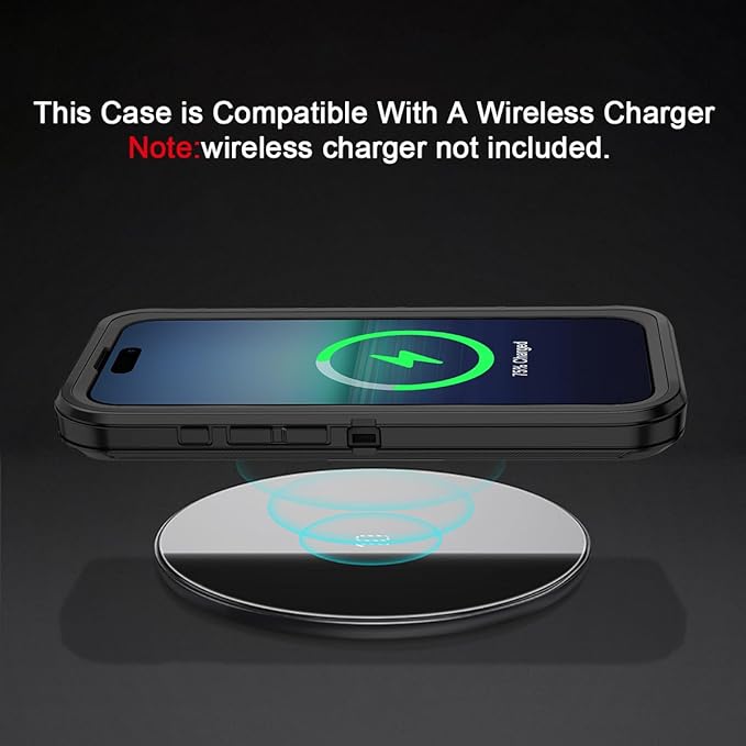 for iPhone 15 Pro Case Shockproof Dust/Drop Proof 3-Layer Full Body Protection [Without Screen Protector] Rugged Heavy Duty Cover Case for Apple iPhone 15 Pro 6.1" 2023,Black