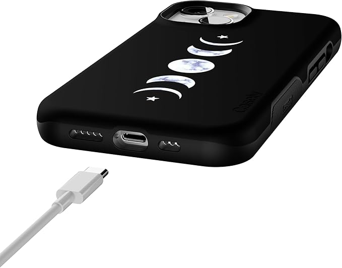 Casely iPhone 14 Case | It's Just a Phase | Marble Moon | Compatible with MagSafe | Bold Protective Design