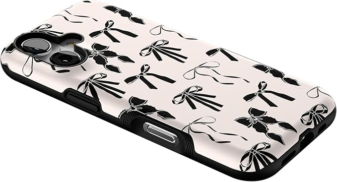 Casely iPhone 17 Case | Goth Girlie | Black Bows | Bold Protective Design | Compatible with MagSafe