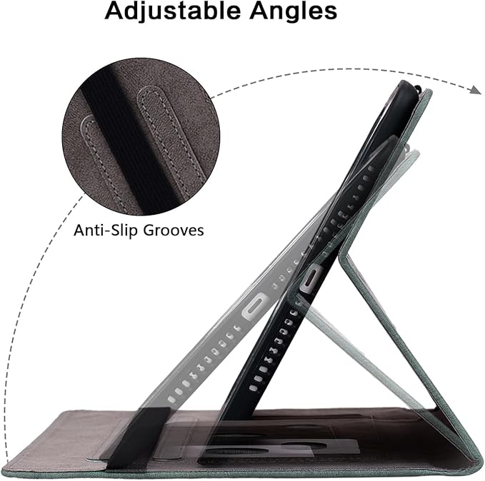 Case for Samsung Galaxy Tab A7 10.4 Inch 2022/2020 (SM-T500/T505/T507), Multi-Angle Flip PU Leather Protective Cover with Stylus Holder for Samsung Tab A7 Case, Green