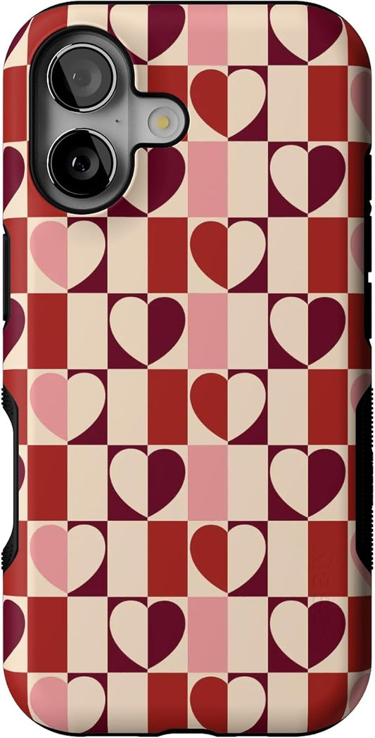 Casely iPhone 17 Case | Love's a Game | Retro Hearts | Bold Protective Design | Compatible with MagSafe