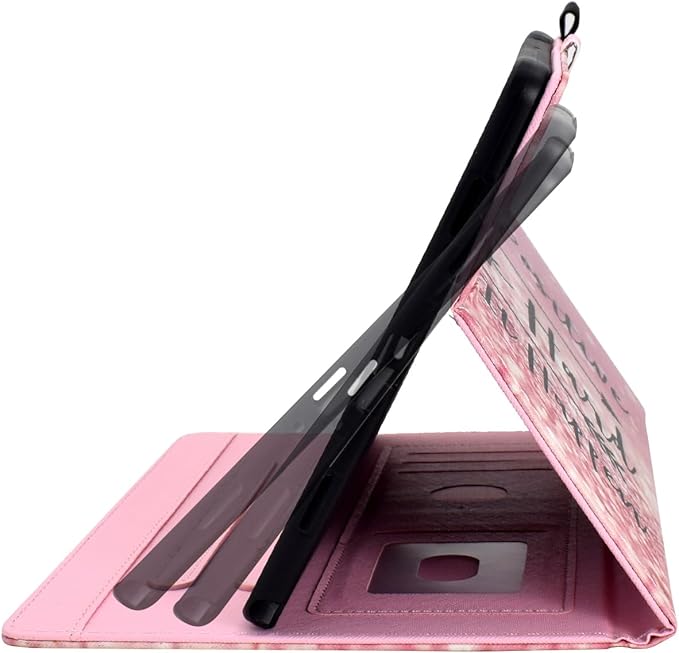 Case for Galaxy Tab A9+/A9 Plus 11 Inch 2024 (SM-X210/X216/X218), Funut PU Leather Folio Cover Multi-Angle Stand with Auto Wake/Sleep Case for Samsung Galaxy Tab A9 Plus/A9+ Tablet, Pink Stay Positive