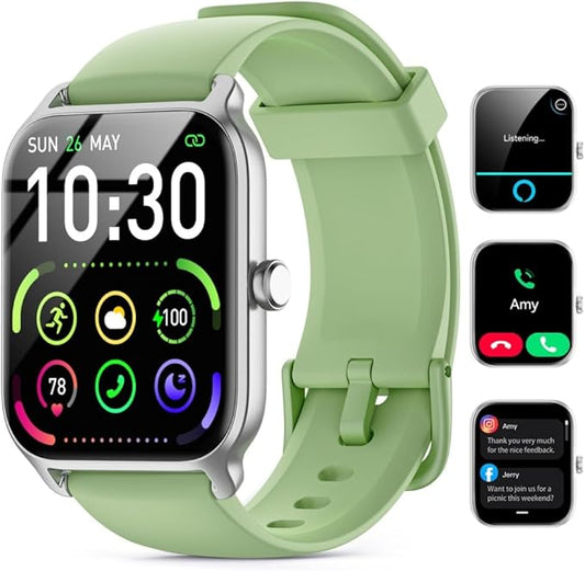 Smart Watches for Women Men, 2025 Smartwatch 1.8'' Alexa Fitness Tracker Smart Watch Compatible for Android iPhone with Bluetooth Call (Answer/Make), IP68 Waterproof Heart Rate/Sleep/SpO2 Monitor 110+