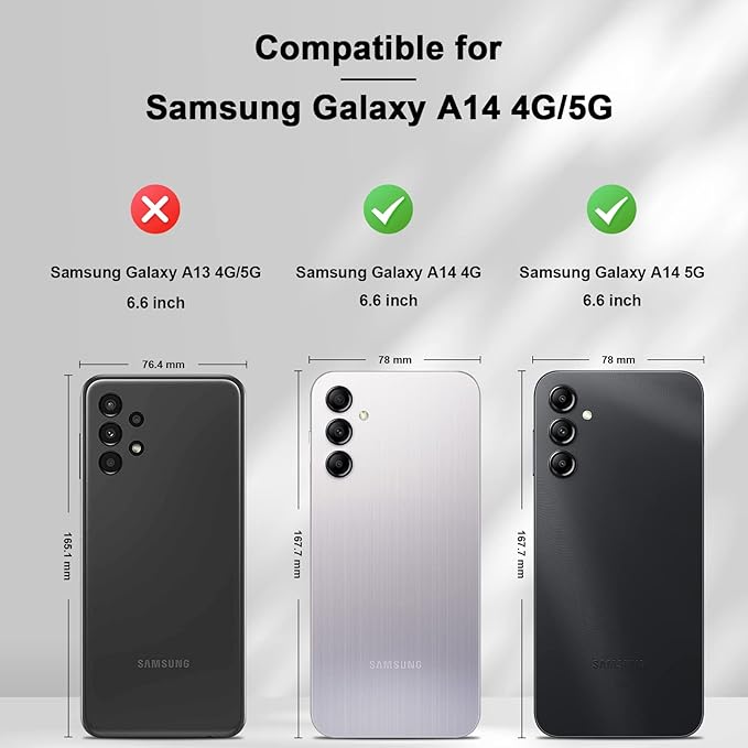 Jasonyu Flip Wallet Case for Samsung Galaxy A14 5G/4G,Leather Magnetic Folio Cover with Card Holder,Kickstand - TPU Shockproof Durable Protective Phone Case,Black