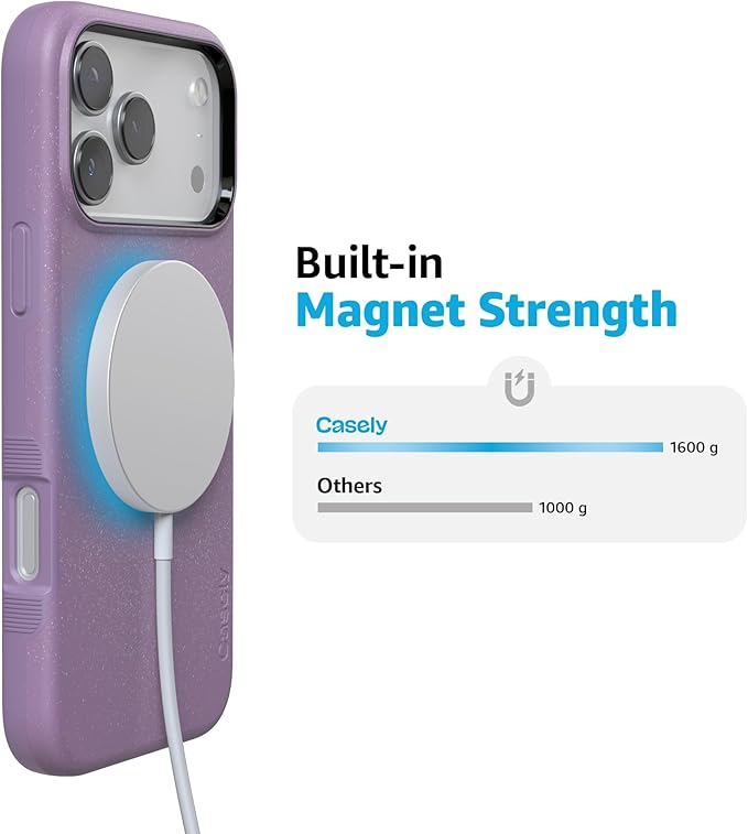 Casely iPhone 17 Pro Case | Lavender Waves | Purple Shimmer | Compatible with MagSafe | Bold Protective Design