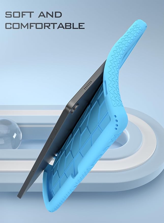 Poetic TurtleSkin Case Designed for Samsung Galaxy Tab A9+ Plus 11 Inch 2023, Heavy Duty Shockproof Rugged Kids Friendly Drop Protection Silicone Cover Case, Light Blue