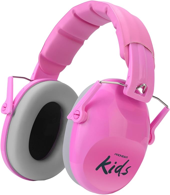 PROHEAR 032 2.0 Noise Cancelling Headphones for Kids - 25dB Noise Reduction - Adjustable Sensory Ear Protection Muffs for Concert, Fireworks, Monster Truck Shows, School - Princess Pink