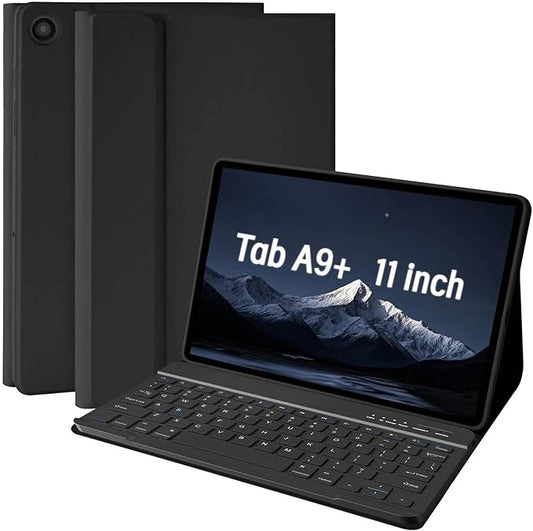 MMK Galaxy Tab A9 Plus Case with Keyboard, Samsung A9 Plus Tablet Case Keyboard (11" 2023, SM-X210/X216/X218), Wireless Detachable-Black