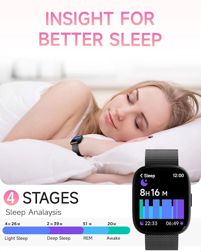 Smart Watch for Women Men, No Phone No APP Needed,1.83" Fitness Tracker Watch with Heart Rate/Step Tracker/Pedometer/Sleep, IP68 Waterproof Metal Smartwatch Compatible iOS Android