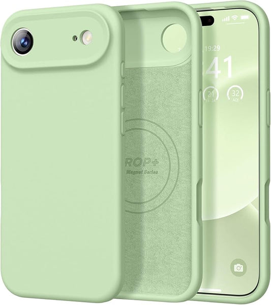 Vooii Magnetic Compatible with iPhone Air Case (Compatible with Magsafe) (Upgraded Camera Protection) Liquid Silicone Shockproof Full Body Protective Phone Cover for Women Men, Matcha, 6.5"