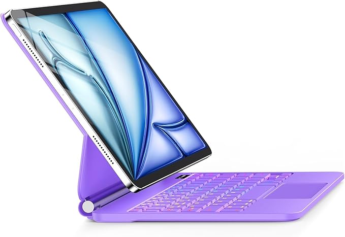 Keyboard Case for iPad Air 13 inch (M3 2025/M2, 2024),iPad Pro 12.9 inch (3/4/5/6th Gen)，Magic-Style Magnetic – Floating Cantilever Stand – Backlit Keyboard Case with Multi-Touch Trackpad (Purple)