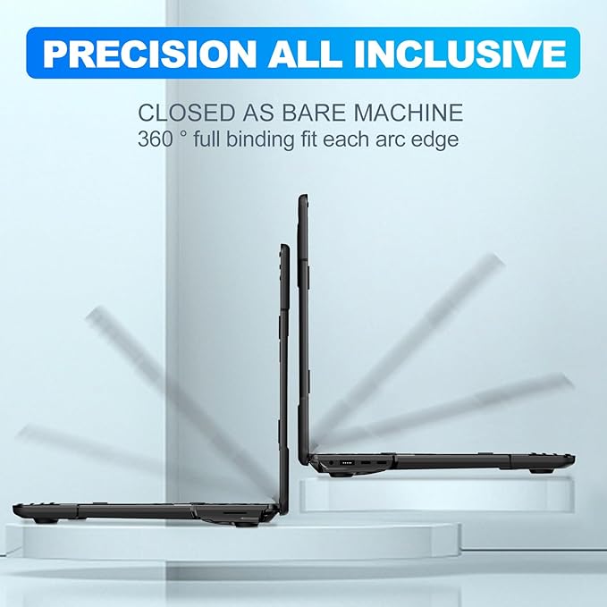 Batianda Heavy Duty Case for 13.8 inch Microsoft Surface Laptop 2024 (7th Edition) with Fold Kickstand Includes Keyboard Cover Screen Protector - Shockproof Stylish & Durable Protective Cover, Black