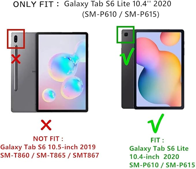 HENGHUI Keyboard Case for Galaxy Tab S6 Lite 10.4 inch Keyboard Case Cute Round Key Color Keyboard Wireless Detachable BT Keyboard Cover with S Pen Holder (MintGreen)