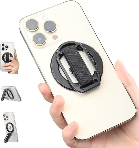 SUPERONE for MagSafe Phone Grip, Magnetic Phone Ring Holder, Magnetic Phone Grip with MagSafe Strap, Adjustable Finger Ring Grip Kickstand for iPhone 17 16 15 14 13 12 Series Mag Safe Accessories