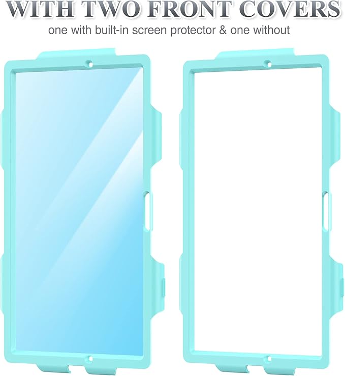 SEYMAC stock Case for Samsung Galaxy Tab A8 10.5'', Full-Body Drop Protection Case with Screen Protector Pencil Holder [360° Rotating Hand Strap] &Stand, SkyBlue+Black