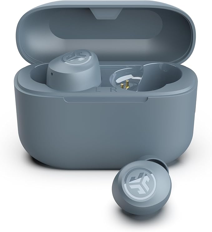 JLab Go Air Pop+ True Wireless Earbuds, in Ear Headphones, Bluetooth Earphones, 35H Playtime Ear Buds, Bluetooth Earbuds with Microphone, USB-C Charging Case, Dual Connect, EQ3 Sound, Slate
