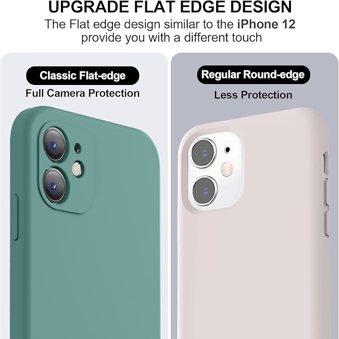 Vooii Compatible with iPhone 11 Case, Upgraded Liquid Silicone with [Flat Edges] [Camera Protection] [Soft Anti-Scratch Microfiber Lining] Phone Case for iPhone 11 6.1 inch - Pine Green