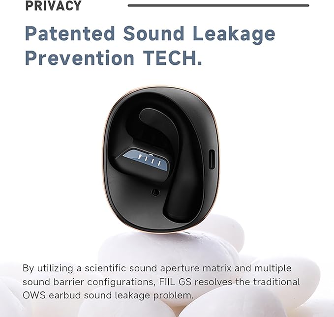 FIIL GS Open Ear Earbuds Wireless Heaphones, Wireless Earbuds with LDAC for Hi-Res Audio, Bluetooth 5.3 and Noise Reduction Earphone,IPX5 Waterproof, Open-Ear Heaphones