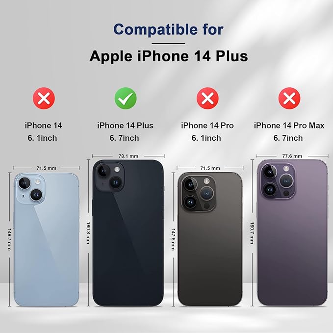 Jasonyu Flip Wallet Case for iPhone 14 Plus 5G,Leather Magnetic Folio Cover with Card Holder,Kickstand - TPU Shockproof Durable Protective Phone Case,Blue