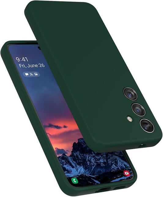 E Segoi Designed for Galaxy S24 Case, Liquid Silicone Gel Rubber Shockproof Case Soft Microfiber Cloth Lining Cushion Compatible with Galaxy S24 5G 6.2 inch (Sequoia Green, S24-6.2")