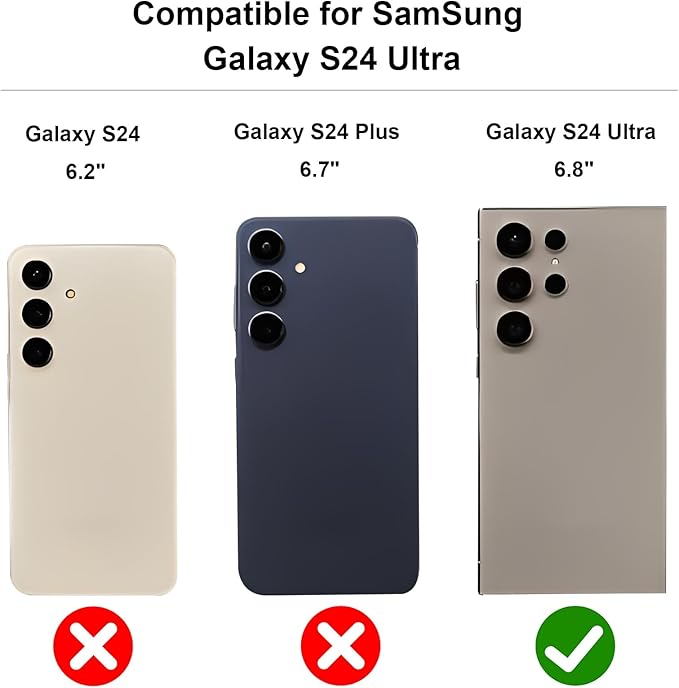 KIHUWEY for Samsung Galaxy S24 Ultra Case Wallet with Credit Card Holder, Flip Premium Leather Magnetic Clasp Kickstand Heavy Duty Protective Cover for Samsung Galaxy S24 Ultra 6.8" (Gray)