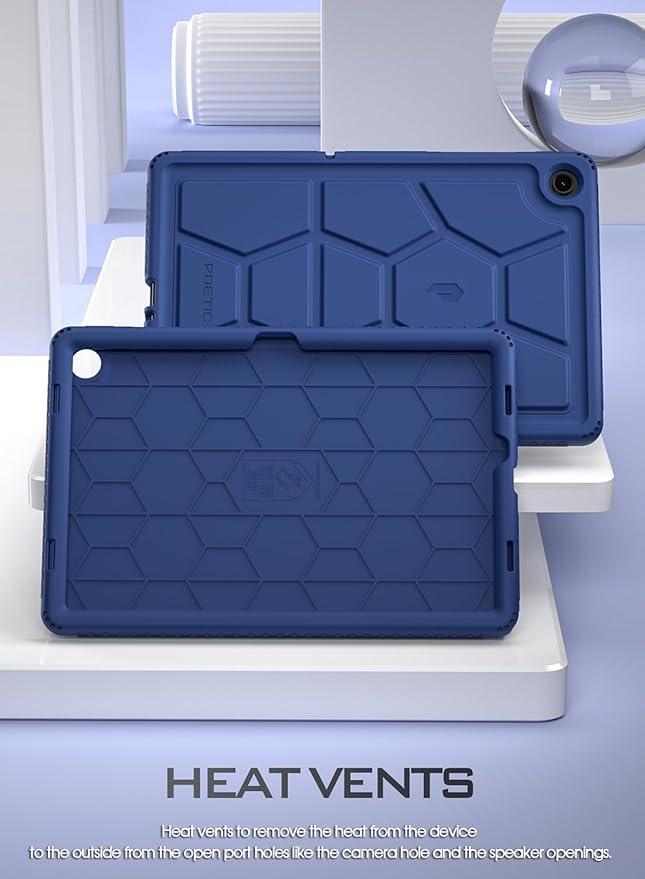 Poetic TurtleSkin Case Designed for Samsung Galaxy Tab A9+ Plus 11 Inch 2023, Heavy Duty Shockproof Rugged Kids Friendly Drop Protection Silicone Cover Case, Navy Blue