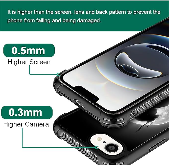 Compatible with iPhone 16e Case,Moon Samurai Phone Cover for Men/Women,Soft TPU Anti-Skid Thread and Four Corner Anti-Collision Protection Case Compatible with iPhone 16e 6.1inch