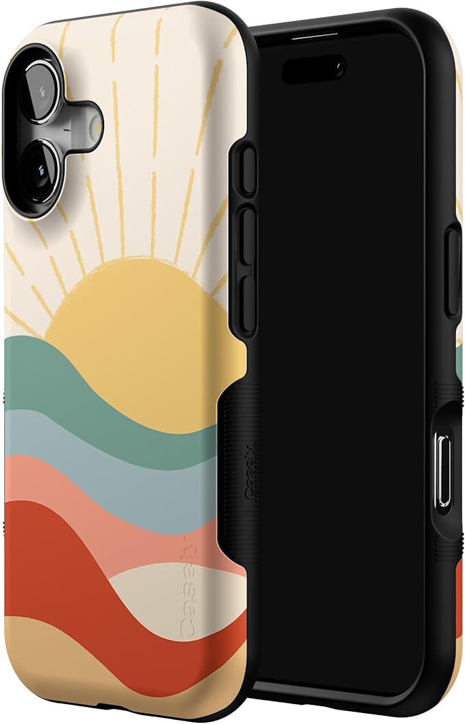 Casely iPhone 17 Case | Here Comes The Sun | Colorblock Sunset | Bold Protective Design | Compatible with MagSafe