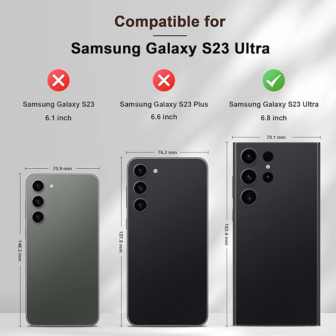 Jasonyu Flip Wallet Case for Samsung Galaxy S23 Ultra 5G,Leather Magnetic Folio Cover with Card Holder,Kickstand - TPU Shockproof Durable Protective Phone Case,Brown