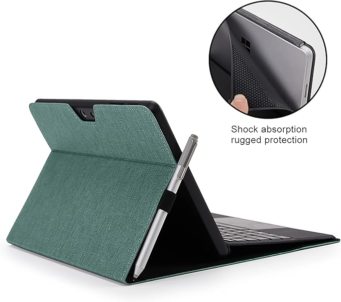Omnpak Protective Case for Surface Go 4 2023/Go 3 2021/Go 2 2020/Go 2018 with Stylus Holder, Multiple Angle Slim Lightweight Cover, Compatible with Type Cover Keyboard（Keyboard Not Included）
