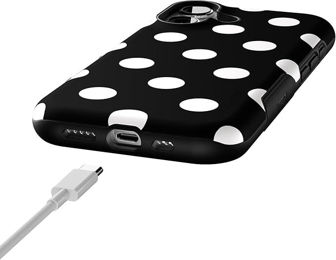 Casely iPhone 17 Case | Polka Dots | High Contrast Design | Bold Protective Design | Compatible with MagSafe