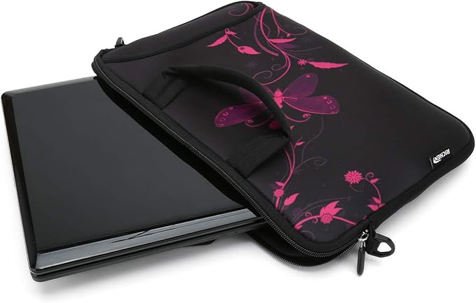 RICHEN 10 inch Messenger Bag Carrying Case Sleeve with Handle Accessory Pocket Fits 7 to 10-Inch Laptop/Notebook/ebooks/Kids Pad (7-10.2 inch, Nice Butterfly)