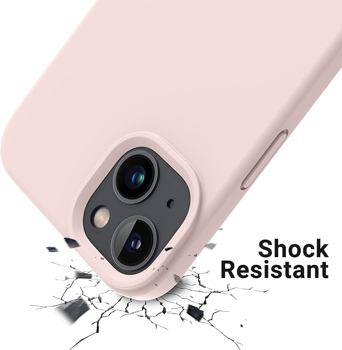 OTOFLY Designed for iPhone 14 Case, Silicone Shockproof Slim Thin Phone Case for iPhone 14 6.1 inch (Chalk Pink)