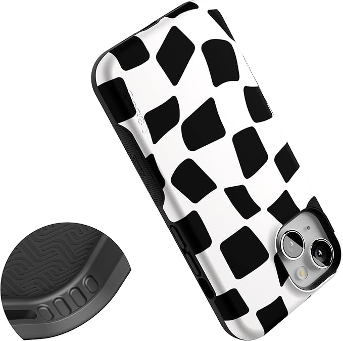 Casely iPhone 14 Case | Funky Checkerboard | High Contrast Design | Compatible with MagSafe | Bold Protective Design