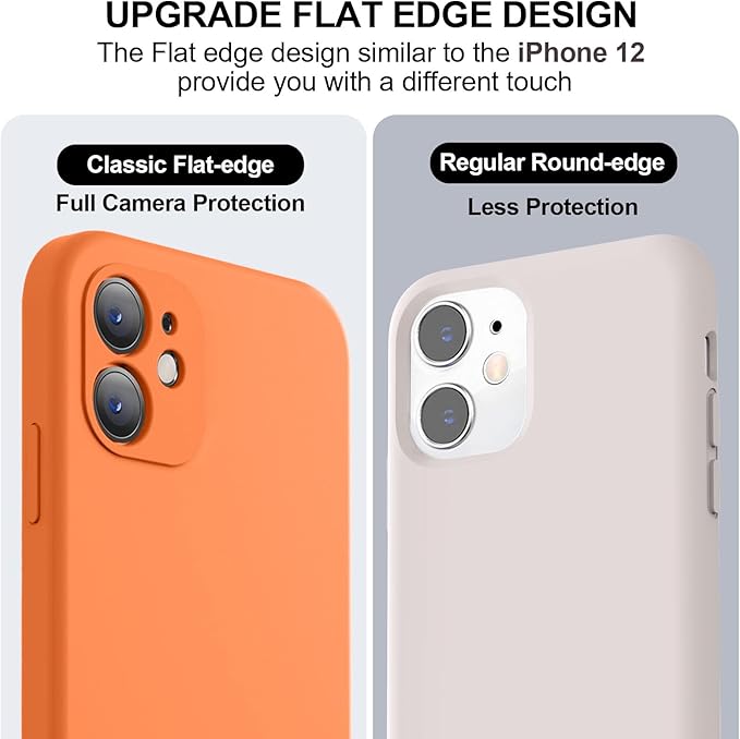Vooii Compatible with iPhone 11 Case, Upgraded Liquid Silicone with [Flat Edges] [Camera Protection] [Soft Anti-Scratch Microfiber Lining] Phone Case for iPhone 11 6.1 inch - Bright Orange