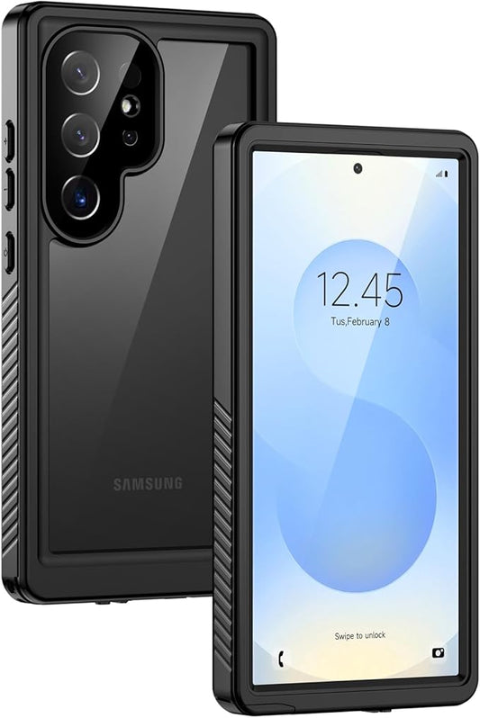 Lanhiem for Samsung Galaxy S24 Ultra Case, IP68 Waterproof Dustproof, Built-in Screen Protector, Rugged Full Body Shockproof Protective Cover for Galaxy S24 Ultra 5G 6.8 Inch, Black