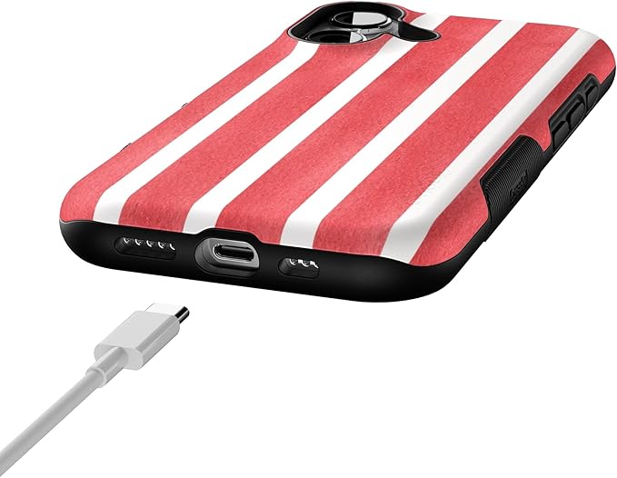 Casely iPhone 17 Case | East Coast Summer | Red Stripes | Bold Protective Design | Compatible with MagSafe