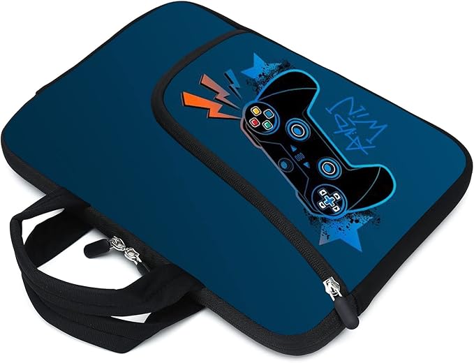 11.6-12.2 Inch Laptop Sleeve Case With Two Pockets - Chromebook, Ultrabook, Notebook, Tablet Neoprene Handle Case for Men Women - Fits Apple MacBook Air, Samsung, Acer, HP, DELL (Games-2)