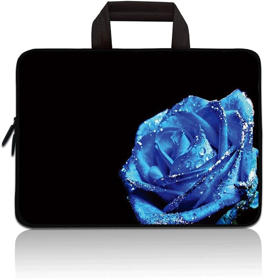 11" 11.6" 12" 12.1" 12.5" inch Laptop Carrying Bag Chromebook Case Notebook Ultrabook Bag Tablet Cover Neoprene Sleeve Fit Apple MacBook Air Samsung Google Acer HP DELL Lenovo Asus(Blue Rose)