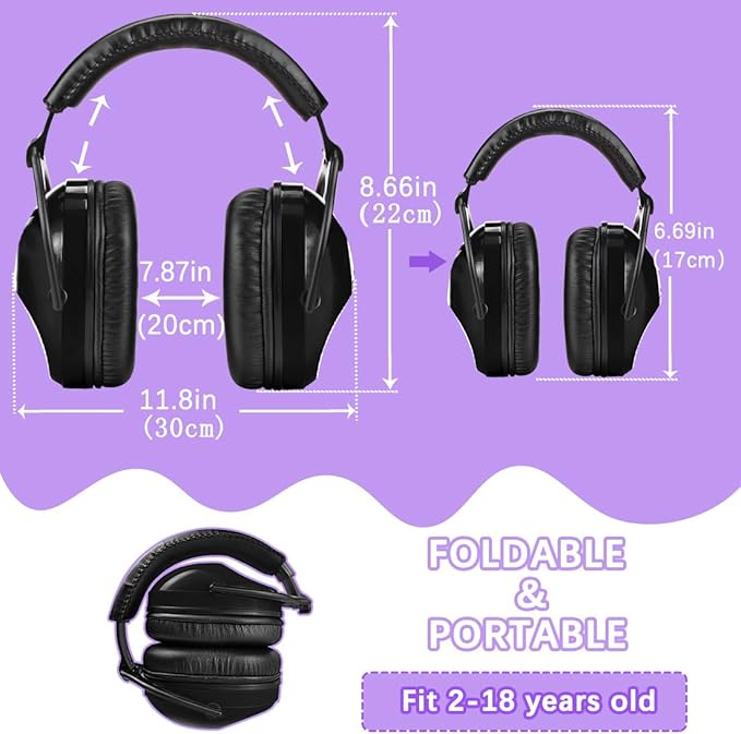 ZOHAN Kids Ear Protection 2 Pack,Kids Noise Canceling Headphone for Concerts, Monster Truck, Fireworks