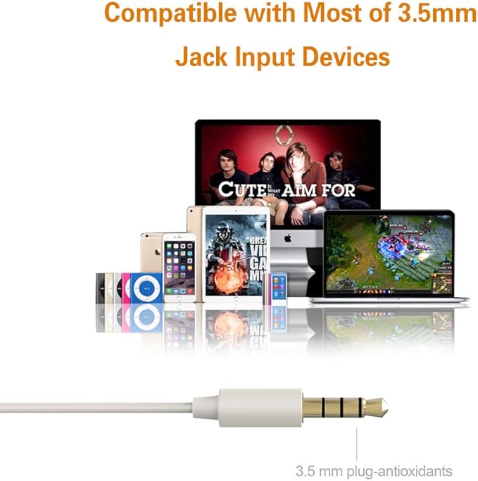 MAXROCK (TM Unique Total Soft Silicon Sleeping Headphones Earplugs Earbuds with Mic for Cellphones,Tablets and 3.5 mm Jack Plug (White)