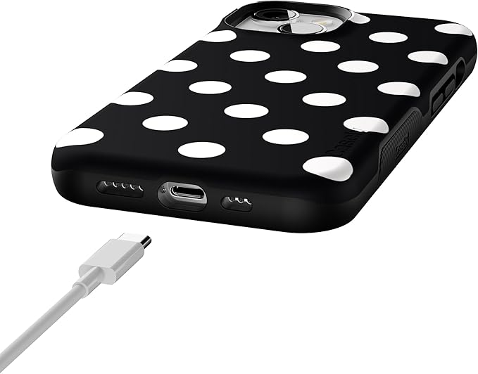 Casely iPhone 14 Case | Polka Dots | High Contrast Design | Compatible with MagSafe | Bold Protective Design